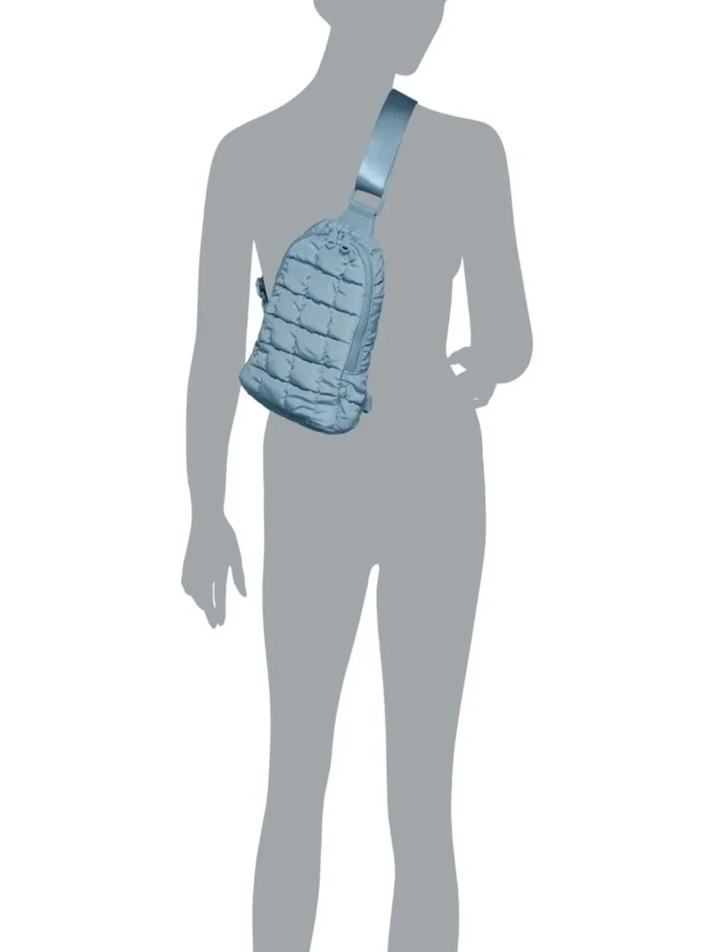 Sol and Solene Rejuvenate Sling Backpack Crossbody Quilted in Sky Blue NWT